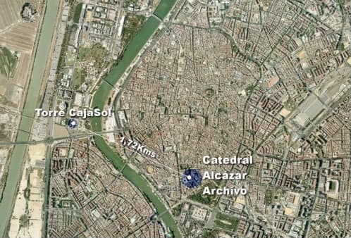 Situacion Torre Cajasol en la ciudad de Sevilla