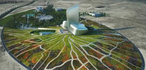 render Centro Cultural en Arabia Saudí de Snøhetta