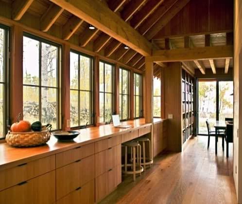 interior casa de madera moderna