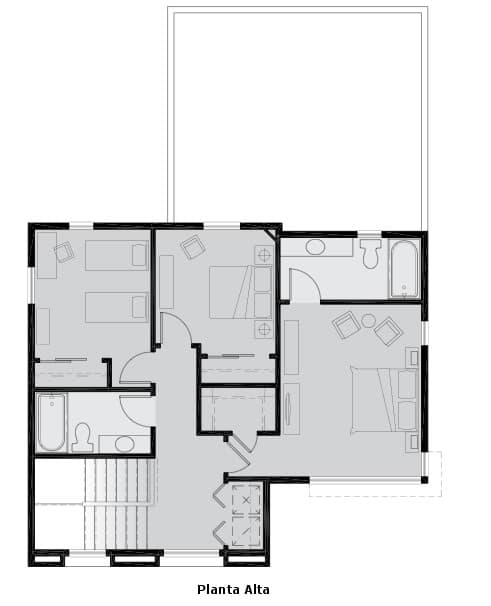 plano de la planta alta