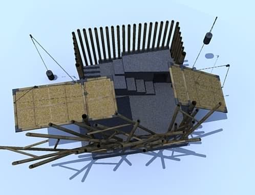 render refugio-sketchup hecho con bambú