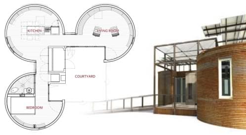 SD09-plano y render casa cornell