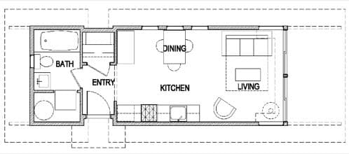 plano casa prefabricada tipo estudio