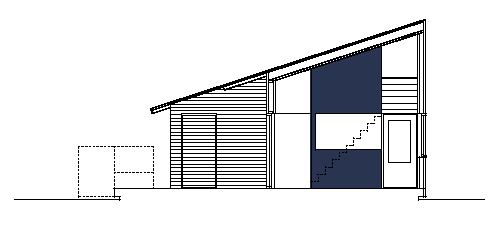 sección casa de veraneo prefabricada
