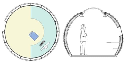 planos-archipod planta y sección de archipod