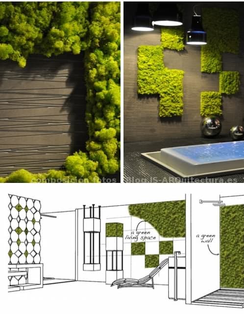 mosstile-pared-vegetal con azulejos de liquen