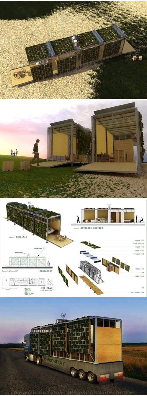 ECObitat, modulo prefabricado con fachadas vegetales