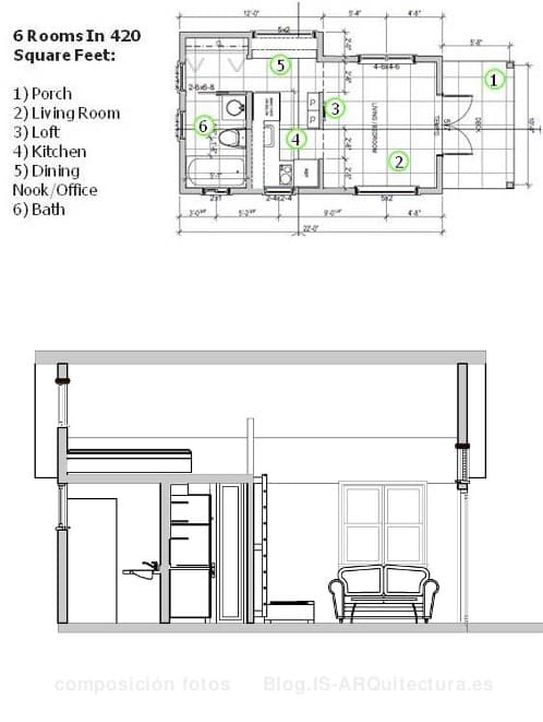 plano y sección-casa-prefabricada-patio_trasero