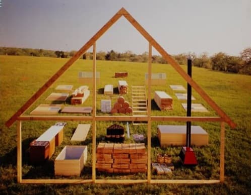 Cabaña prefabricada de MADERA con cubierta a dos aguas