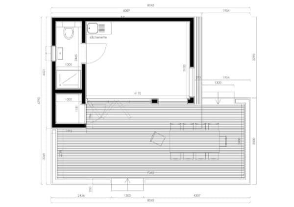 plano de casa para invitados de In.It.Studios en Oxford