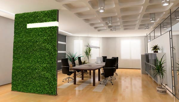 Greenwalls, panel divisorio con musgo noruego