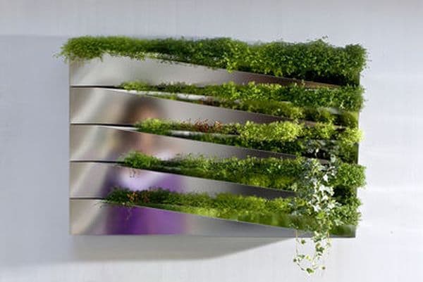 Miroir en Herbe maceteros para muro vegetal