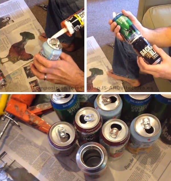 latas-refresco-recicladas-y-pegadas-silicona