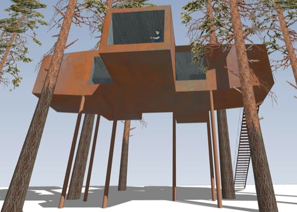 casa-arbol-sala-conferencias-Treehotel-render-exterior