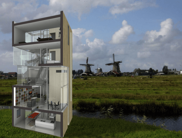 Tower-House-casas-prefabricadas-render seccionado