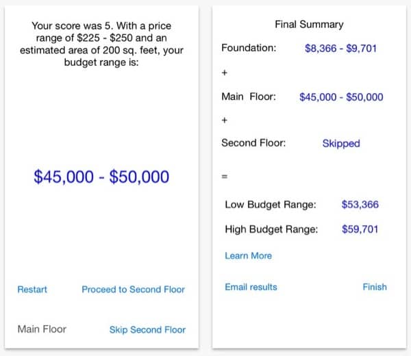 Tiny Home Estimator App para calcular costes de casas mínimas