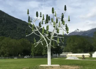 árbol con turbinas - wind tree