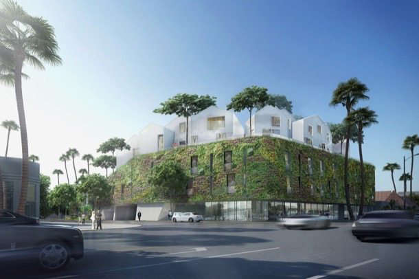 8600 Wilshire MAD Architects-fachada-verde
