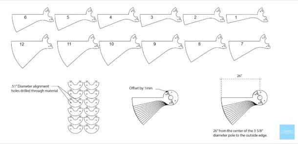 escalera helicoidal de madera contrachapada Dibujos