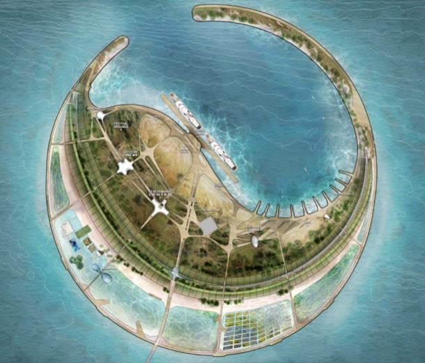eco-isla Perla Mar Sur idea ganadora concurso