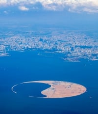 isla artificial bahia de Haikou