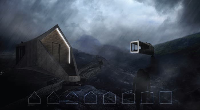 Refugio para excursionistas, con estructura en voladizo | School Studio