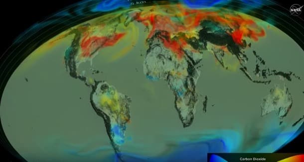 Vídeo NASA movimiento CO2 atmosférico