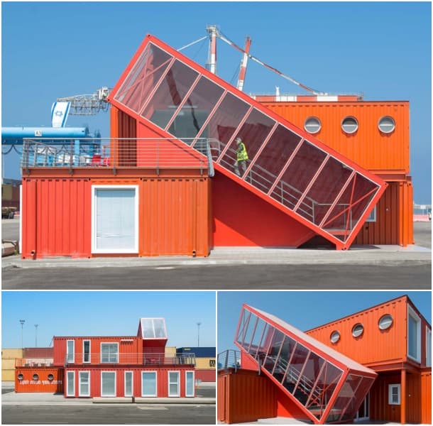 Oficinas con contenedores marítimos puerto ashdod