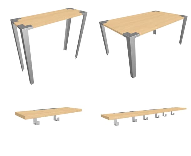 mesas estantes Soapbox madera acero