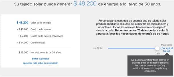 precio de la teja solar de Tesla