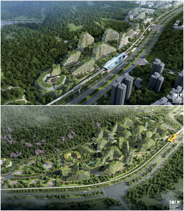 vistas aéreas Ciudad Bosque de Liuzhou