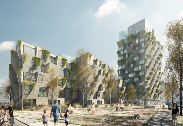 viviendas con jardines en fachada Copenhague