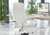 Sillón de oficina Atlanta en ecopiel blanca con base de aluminio